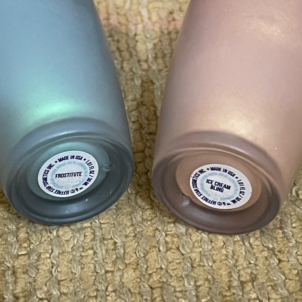 Jeffree Starr liquid Frost in frostitute & ice cream bling ,supreme frozen peach